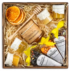  CESTINO REGALO candela al miele e tè REGALO