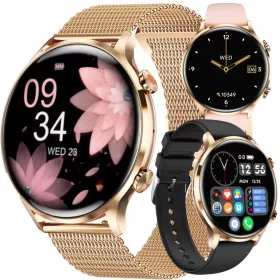    Smartwatch Orologio da donna Misurazioni Chiamate Cardiofrequenzimetro Menu Polacco Elegante