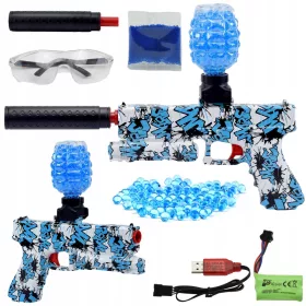    PISTOLA AUTOMATICA PALLE GEL FUCILE GLOCK DESERT + Libro di adesivi, fumetto Shop_lolki