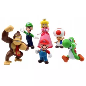  STATUINE SUPER MARIO BROS LUIGI, set regalo, 6 pz
