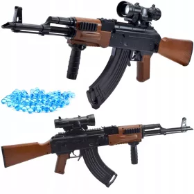    FUCILE AUTOMATICO CON PALLE IN GEL PISTOLA GRANDE, SICURO PER I BAMBINI + Adesivo per libri e fumetti Sklep_lolki