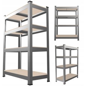    SCAFFALE PER GARAGE, OFFICINA IN METALLO, 150x70x30, 600kg, 4 RIPIANI