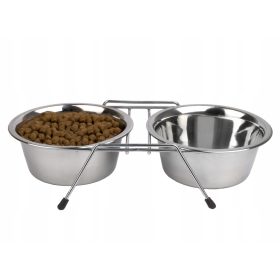  Set di due ciotole Yoka in metallo argentato, 3 litri