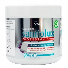   Preparato per fosse settiche e impianti di trattamento delle acque reflue, compresse VACO Sanitolux, 16 pz.