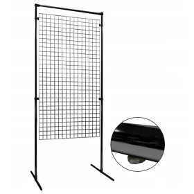 SUPPORTO PER SCHERMO CON GRIGLIA DA NEGOZIO 150x80 CM NERO