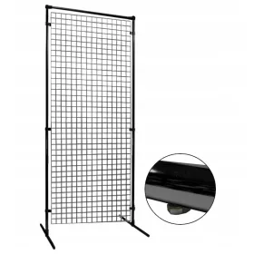 SUPPORTO PER SCHERMO CON GRIGLIA DA NEGOZIO 150x80 CM NERO