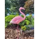  Figurina da giardino Fenicottero rosa uccello guidato in piedi grande decorazione