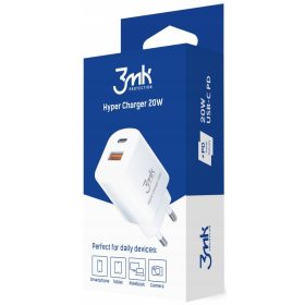    Caricatore da muro veloce 3mk USB-C, USB-A, QC 3.0 PD 20W ricarica rapida