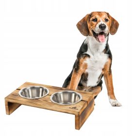    Set di due ciotole in metallo, tonalità marrone, argento, 0,9 l