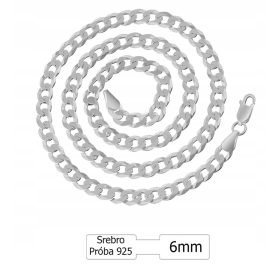  Catena intera in argento da uomo 60 cm 6 mm