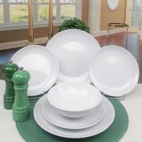   Servizio da Tavola LUBIANA BOSS 18 Pezzi Elegante e Moderno in Porcellana