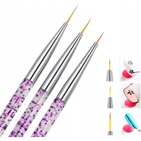  3 PENNELLI SOTTILI PER DECORARE IL GEL IBRIDO