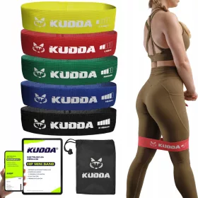  Set di 5 mini fasce in tessuto per esercizi HIP BAND