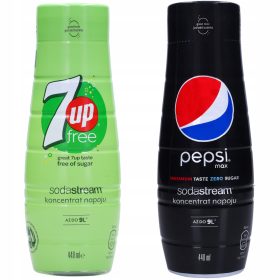    Sciroppi Sodastream 7up e concentrato Pepsi Max 440 ml, 2 pezzi