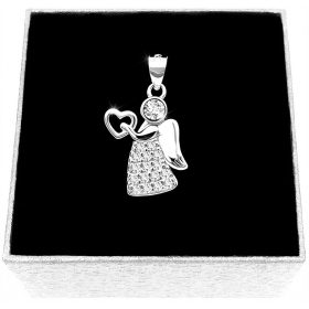  Ciondolo angelo con cuore, argento 925