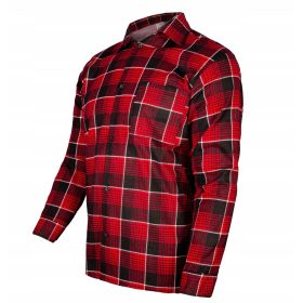 CAMICIA DA LAVORO IN FLANELLA, MANICA LUNGA, ROSSO, L