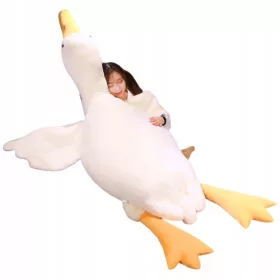    CUSCINO MASCOTTE, COCCOLE, PELUCHE, OCA, ANATRA, GRANDE 190 CM