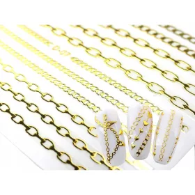  ADESIVI PER UNGHIE ORO CATENE IBRIDE PER MANICURE CATENE