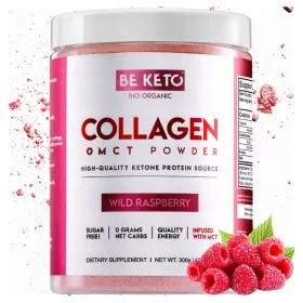   BeKeto Collagene con Olio MCT e Gusto Lampone Selvatico - Integra il tuo Benessere