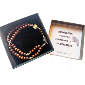    ROSARIO a bracciale da portata, COMPLETO, Grani in Legno di San Benedetto 171S
