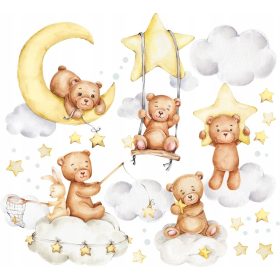  ADESIVI MURALI ORSI NUVOLE 100x100cm MC9