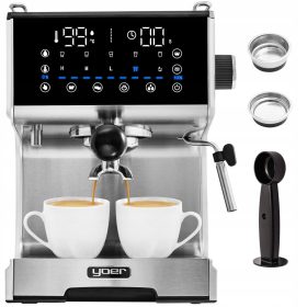    Macchina per caffè espresso portafiltro Yoer Barisso 1350 W, argento/grigio