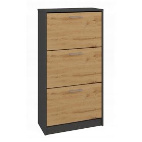    Scarpiera TopEshop con seduta 60 x 116 x 28 cm antracite, rovere artigianale
