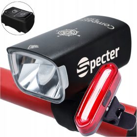    Luce per bicicletta Spectre COMPASS 1500 lm USB + Luce per bicicletta Spectre YQ-Y19 120 lm Batteria