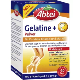   Abtei Gelatina in Polvere con Vitamina C - Integratore per Ossa e Muscoli