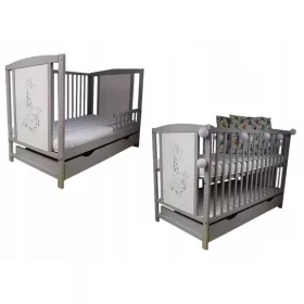    Letto in legno SHOPBABYCOM BRUNO GREY TAPCZANIK 60 x 120 cm tonalità del grigio