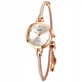  Orologio da donna SKMEI, bracciale in oro argentato