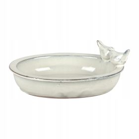  Abbeveratoio per uccelli in ceramica Bianco sporco