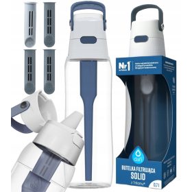    Bottiglia filtro denim Dafi Solid da 0,7 l + inserto filtrante per bottiglie Dafi SOFT e SOLID, 3 pz.