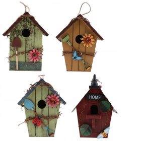    4x Casetta per uccelli in legno Casetta per uccelli decorativa