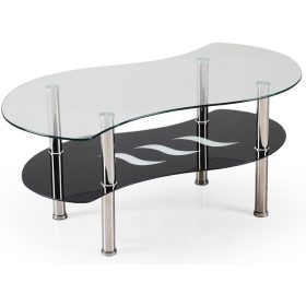    Panca in vetro Halmar Catania 100 x 55 x 43 cm nero e argento