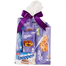    Un set di caramelle MILKA in confezione per un bambino, un regalo