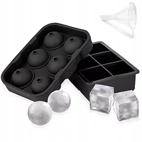   SET STAMPANTE IN SILICONE PER CUBETTI DI GHIACCIO SFERE GRANDI