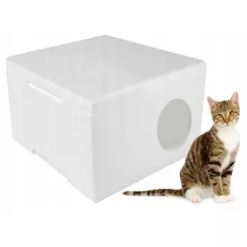    Cuccia per gatti rettangolare bianca Florazoo 40 cm x 40 cm x 20 cm