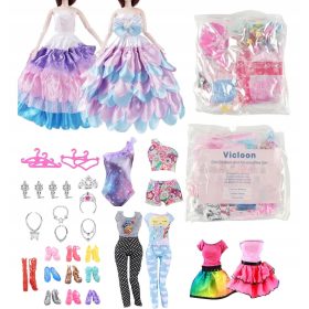    32X ABBIGLIAMENTO PER BAMBOLE GIOIELLI VESTITI SCARPE REGALO RAGAZZA ALLA MODA