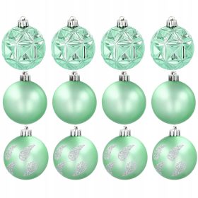  PALLINE DI NATALE CIONDOLI PER ALBERO DI NATALE 12 pz menta