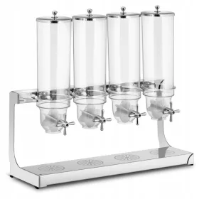   Royal Catering RCCS-3.5LSS4 Distributore di cereali per la colazione 4x3,5 l