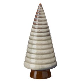  ALBERO DI NATALE CERAMICA MARRONE 23x10 DECORAZIONE NATALE