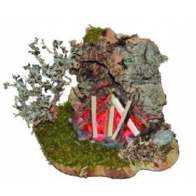  Falò vicino al muro - 12x10 cm, per figure 10-12 cm