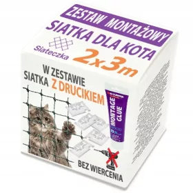 SET RETE DA BALCONE PER GATTI 3x2m CON FILO