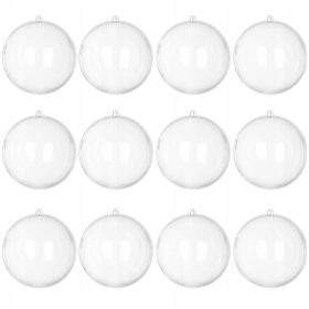  Palline di plastica, trasparenti, 12 cm, 12 pz