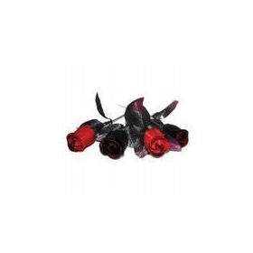  Rose rosse nere artificiali 4 pz