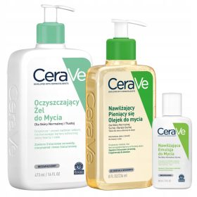   Set di Detergenti e Oli per la Cura del Viso e del Corpo di CeraVe per Pelli Normali, Miste e Grasse