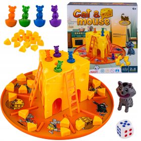    Gioco da tavolo per feste in famiglia DK GATTO E TOPI Cattura le scale del formaggio Gatto e topo