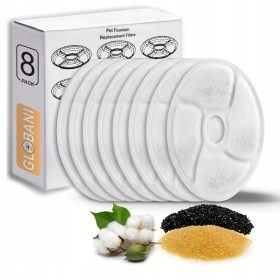    SET FILTRI DI RICAMBIO da 8 pezzi per distributore d'acqua e fontana per gatti