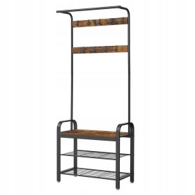    Scarpiera Vasagle con seduta 72 x 183 x 33,7 cm tonalità nero, marrone